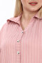 Plus Size Striped Shirt V-Neck Epaulet Long Sleeve Women's Shirt - 4