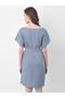 Polka Print Short Night Dress in Grey- Rayon - 5