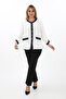 Plus Size (50-56) Chanel Button Detail Crew Neck Long Sleeve Women's Blouse - 5