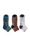 Ankle Socks 3 Pack – Half-Terry Men's Ankle Socks, Green Light Grey Brown - 5