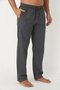 Men's Cotton Pocketed Plaid Elastic Waist Pajama Bottoms / Black 604 - 7