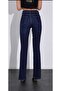 Bt16721679 Women's Navy Blue High Waist Stretch Fabric Extra Stretch Flared Jeans Denim Trousers - 3