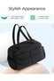 31L Quilted Travel Duffle Gym Bag for Women with Toiletry Pouch, Water-Resistant, Black - 7