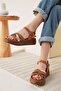Herry Tan Genuine Leather Sandals with Gold Detail - 3