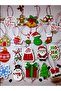 20-Piece Christmas Themed Cardboard Tree Ornament - Gift Card Set Santa Claus Snowman Snowflake - 8cm