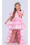 Pink Back Snap Button Puffy Tiered Graduation Wedding Evening Dress Birthday Dress Bridal Gown +Hair+Tiara - 4