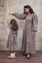Pleated Orange Mother Long Dress and Girl Long Sleeve Plaid Dress Mother-Daughter Combination (Long Sleeve) - 4