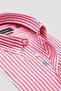 Carlo Twill Cotton Slim Fit Pink Button-Down Collar Men's Striped Shirt - 3