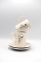 Silver Grape Detailed Porcelain Cup Set - for 2 Person - 5