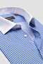 Grant Non Iron Twill Cotton Slim Fit Dark Blue Classic Collar Men's Striped Shirt - 6