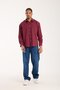 Bb Club Rio Twill Cotton Blend Oversized Fit Red Classic Collar Men's Checkered Shirt - 3