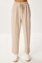 Batwing Sleeve Ribbed Modal Top and Bottom Set Ldm0009 Cream - 5