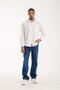 Bb Club Rio Oxford Cotton Oversized Fit White Classic Collar Men's Striped Shirt - 3
