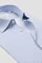 Bb Club Oscar Poplin Stretch Cotton Blend Slim Fit Blue Classic Collar Men's Printed Shirt - 3