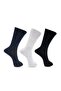 Sneaker Socks 3 Pack – Half-Terry Mid Calf Men's Socks - Free Size - Blue, Light Grey and Black