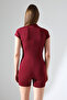 Women's Short Sleeve Zippered Sea/Pool/Sports Jumpsuit with Cup/Insert Holder Available - 8