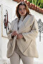Cream Shawl Collar Long Sleeve Pocket Casual Plush Woven Jacket 80 65 - 4