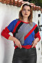 Red Pool Collar Long Sleeve Blocky Casual Knitwear Sweater 65 60 - 6