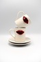 Porcelain Cup Set with Lip Detail - for 2 People - 3