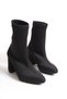 Women's Thick Heeled Pointed Toe Stretch Scuba Casual Boots Liva - 2