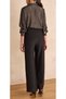 Black Glitter Wide Leg Pants High Waist Stylish Women's Trousers - 4