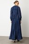Drape İşlemeli Elbise LACİVERT - 7
