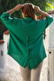 Italian Green Shirt Collar Buttoned Long Sleeve Pocket Linen Back Long O Oversized Woven Blouse 75 70 - 2