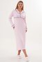 Women's Pink Special Design Full Length Long Sleeve Maternity Nightgown Dressing Gown Set of 2 - 5