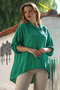 Italian Green Shirt Collar Buttoned Long Sleeve Pocket Linen Back Long O Oversized Woven Blouse 75 70 - 4
