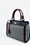 Gray - Navy Blue - Claret Red Monogram Women's Handbag Sp1174 - 5