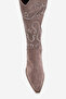 Women's High Heel Pointed Toe Boots Real Suede Leather Zy 1609 Mink - 2