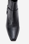 Women's Pointed Toe Western Short Heeled Ankle Boots Genuine Leather Zy 1563 Black - 2