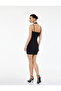 Sleeveless Square Neck Double Strap Mini Dress with Metal Accessories - 4