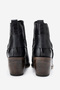 Women's Pointed Toe Western Short Heeled Ankle Boots Genuine Leather Zy 1563 Black - 6