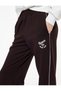 Cotton Ribbed Printed Wide Leg Sweatpants with Elastic Waist - 5
