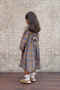 Girls' Orange Plaid Long Sleeve Dress - 3