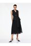 Sleeveless Double-Breasted Belt Detail Midi Length Pleated Jacket Dress - 2