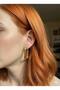 Women's Gold Square Box Earrings - 4