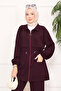 Adjustable Waist Pocket Detail Modest Two-Piece Set Burgundy - 2