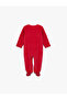 Deer Embroidered Long Sleeve Crew Neck Cotton Velvet Jumpsuit - 2