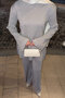 Women's Silvery Double Suit Gray - 4