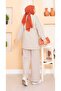 Beli Adjustable Quilted Vest Set Piece Hijab Set Beige - 6