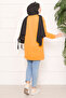 Stone Embellished Pompom Hijab Tunic Mustard - 7