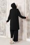 Quilted Vest Three-Piece Set Black - 8