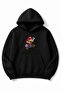 Black Oversized Unisex Super Mario Printed Hooded Sweatshirt