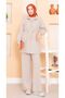 Beli Adjustable Quilted Vest Set Piece Hijab Set Beige - 3