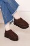 Fur Inside, Thick Sole Mini Boots, Brown - 2