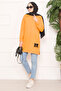 Stone Embellished Pompom Hijab Tunic Mustard - 3