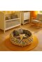 Stqueen Large Size Organic Fabric Gray-Yellow Striped Foldable Sleeping and Play Mat 150X150