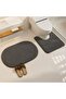 Shaggy Oval 2-Piece Bath Mat Set 60X100-60X50 100% Natural Latex Non-Slip Base Washable Bathroom Set